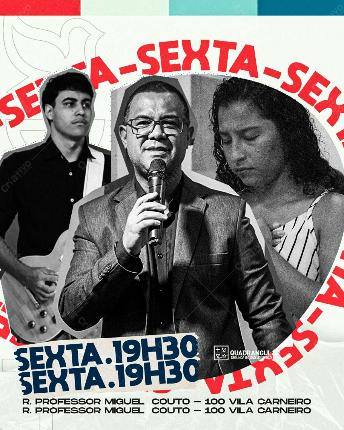 Flyer para Evento Religioso Sexta à Noite PSD Editável
