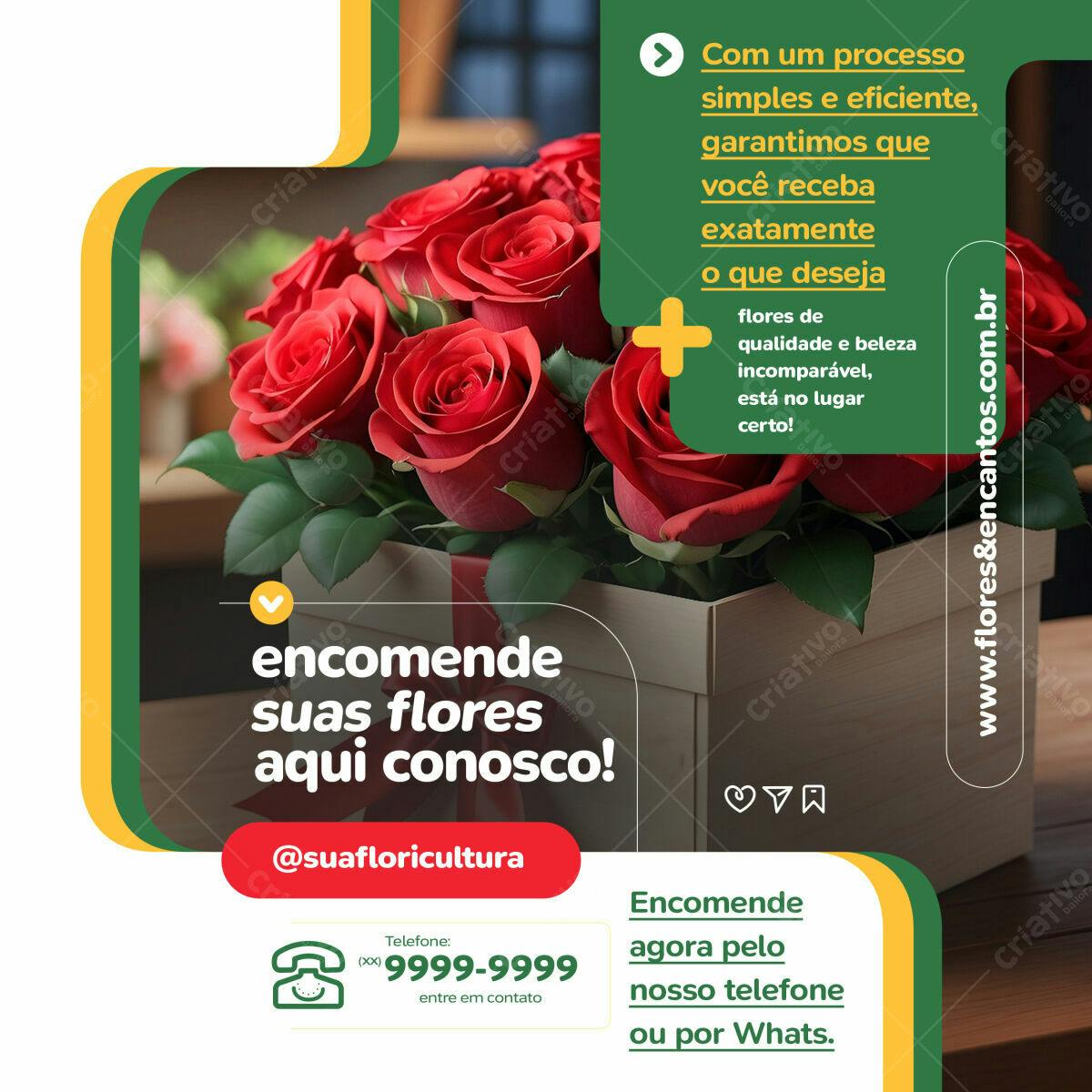 Post para Floricultura PSD Editável