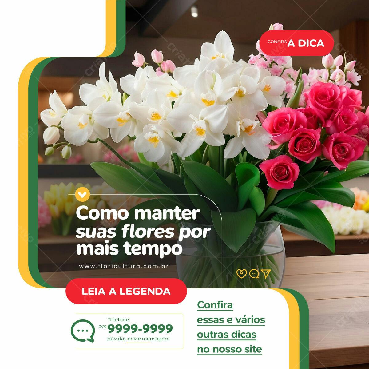 Postagem Instagram Flores PSD Editável
