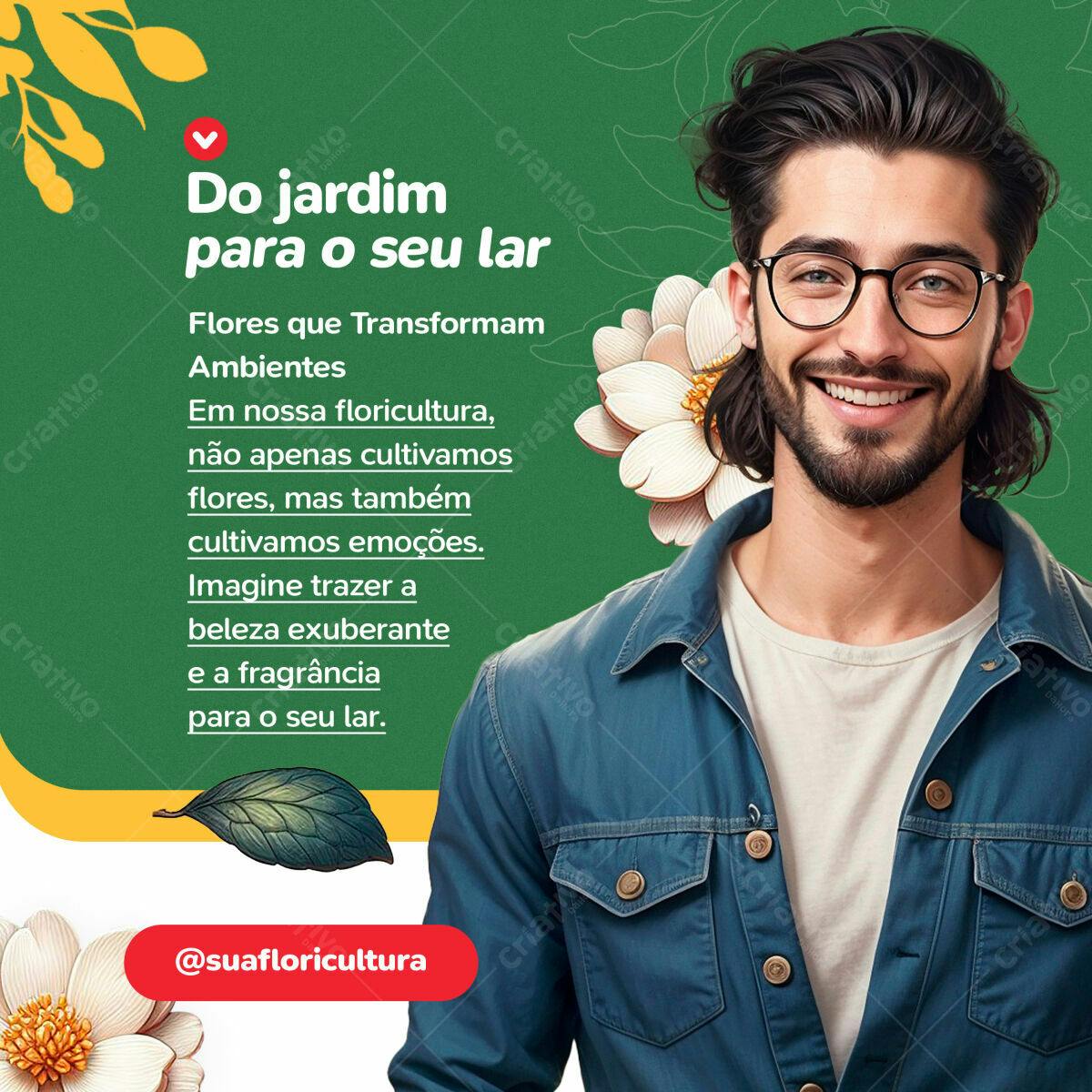 Post para Floricultura PSD Editável