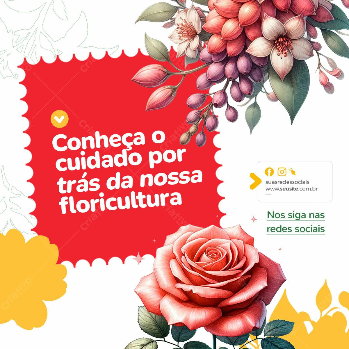 Post para Floricultura PSD Editável