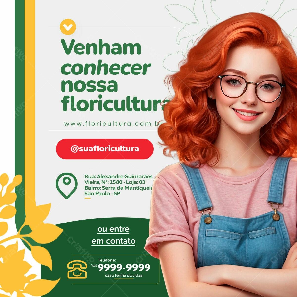 Flyer para Floricultura PSD Editável