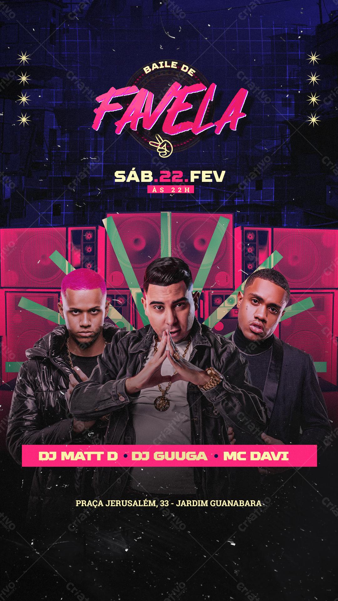 Flyer Baile de Favela PSD Editável