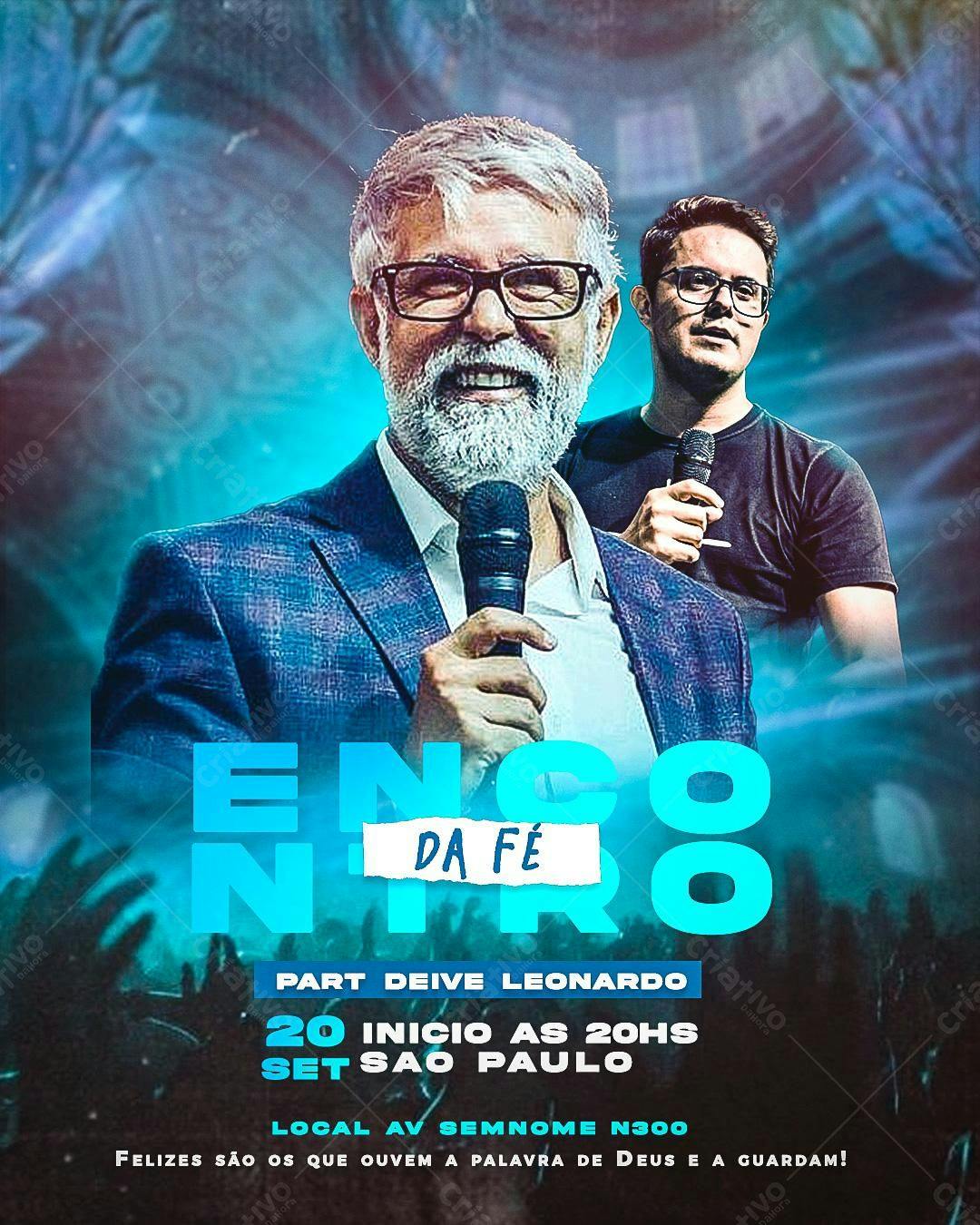 Flyer para Encontro da Fé com Deive Leonardo PSD Editável