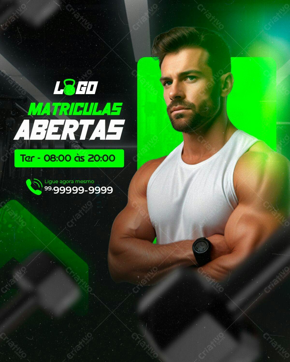 Flyer Academia Matrículas Abertas PSD Editável