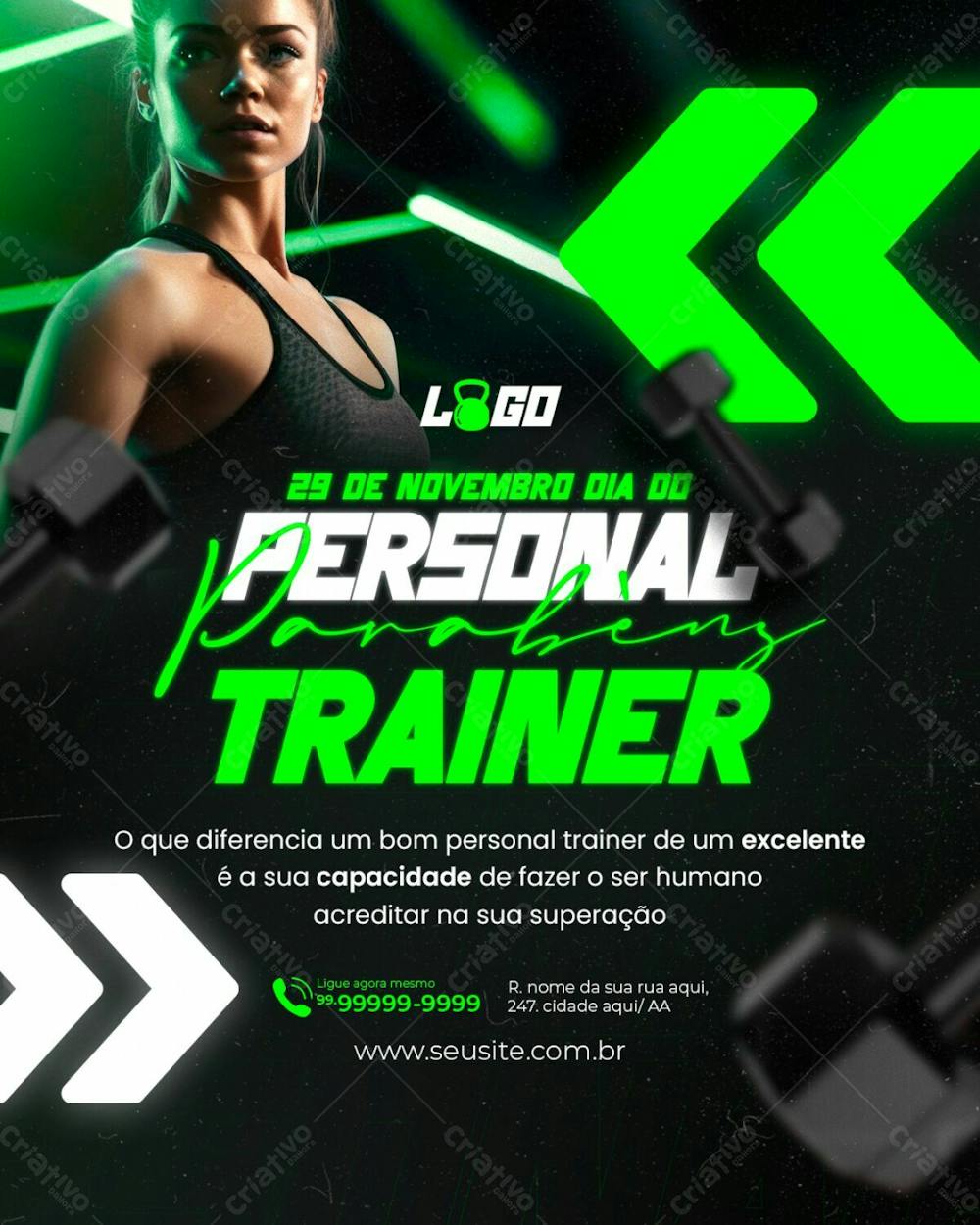 Academia Parabéns Personal Trainer Social Media Psd