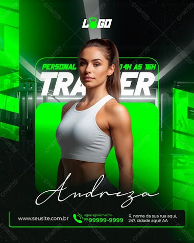 Academia personal trainer social media psd