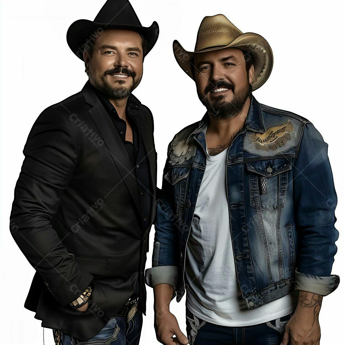 Dupla sertaneja em estúdio fotografia retrato