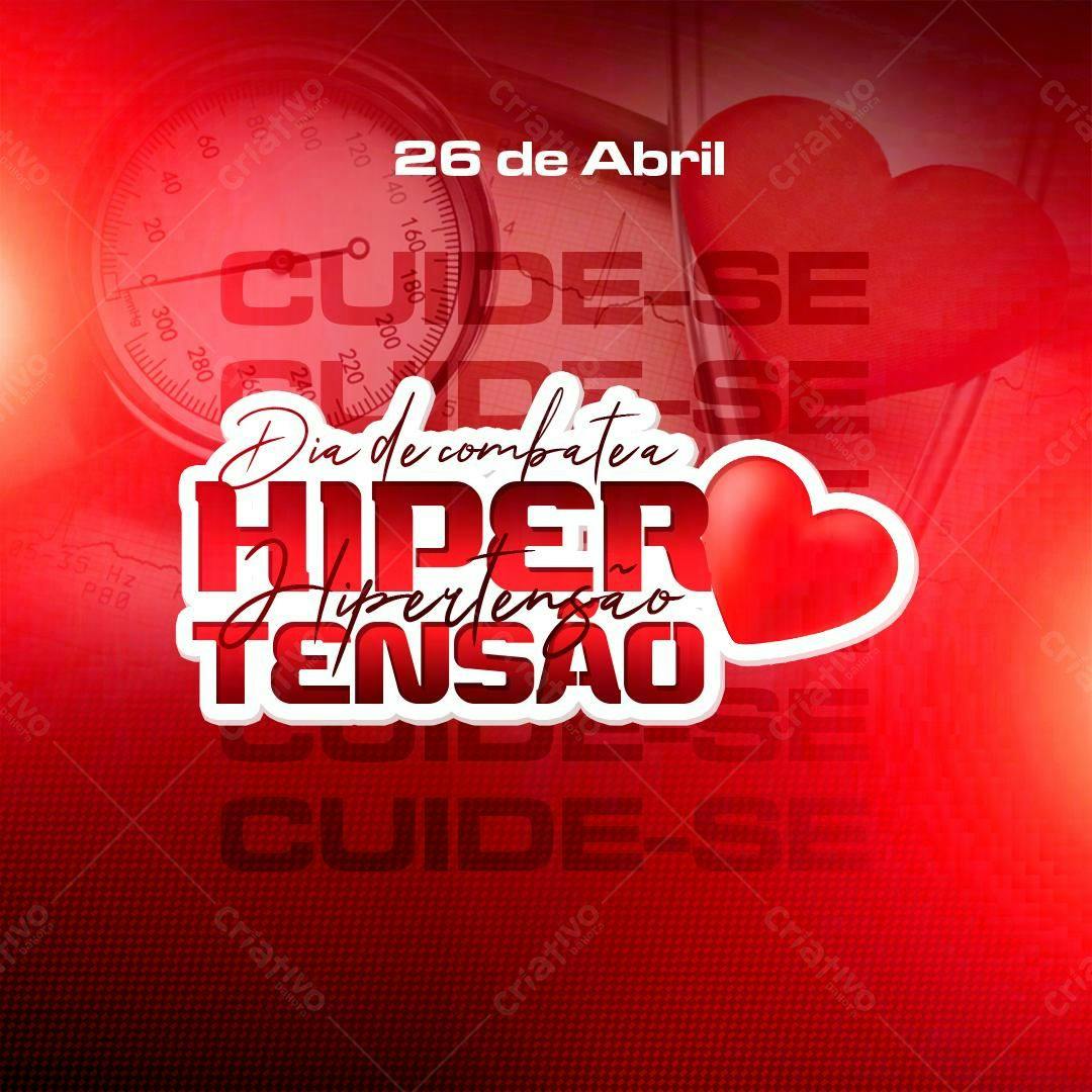 Flyer Dia Nacional de Combate à Hipertensão PSD Editável