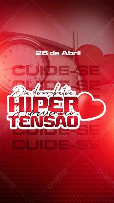 Flyer Dia de Combate à Hipertensão PSD Editável