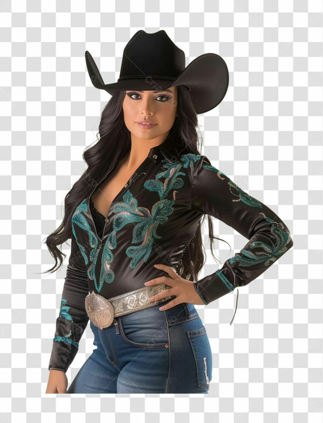Imagem PNG com fundo transparente Mulher com chapéu de cowboy