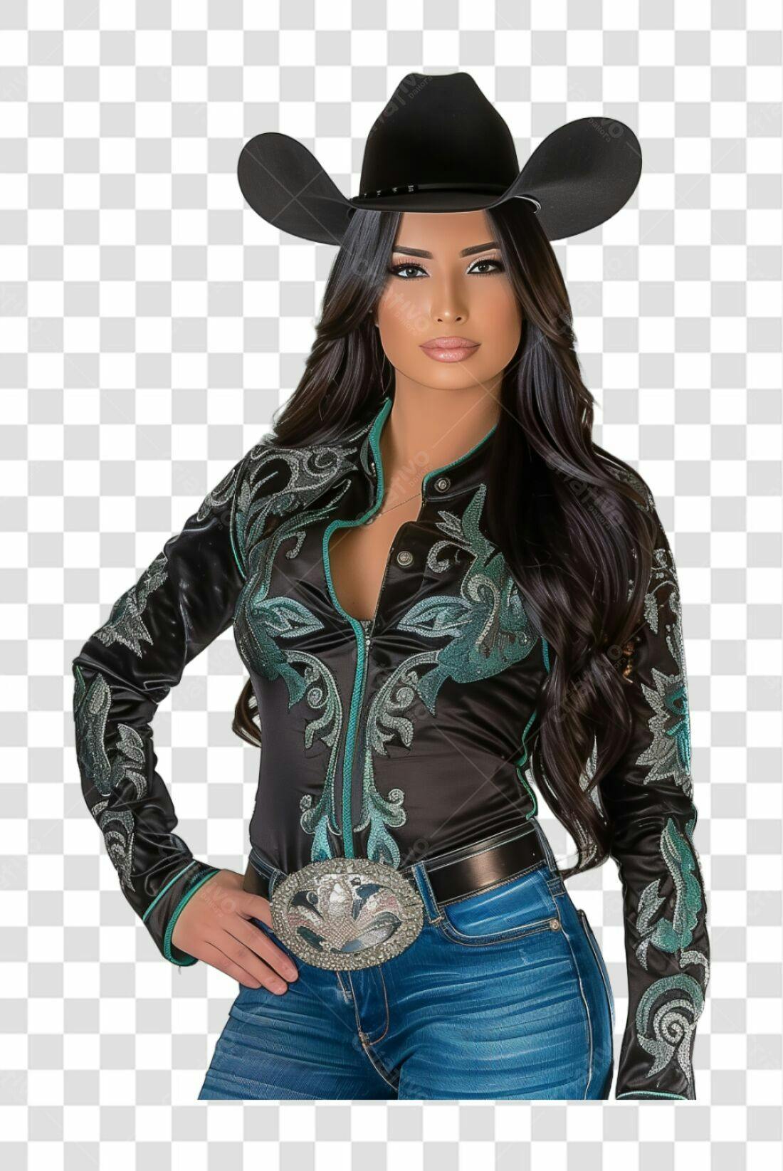 Imagem Cowgirl PNG com fundo transparente