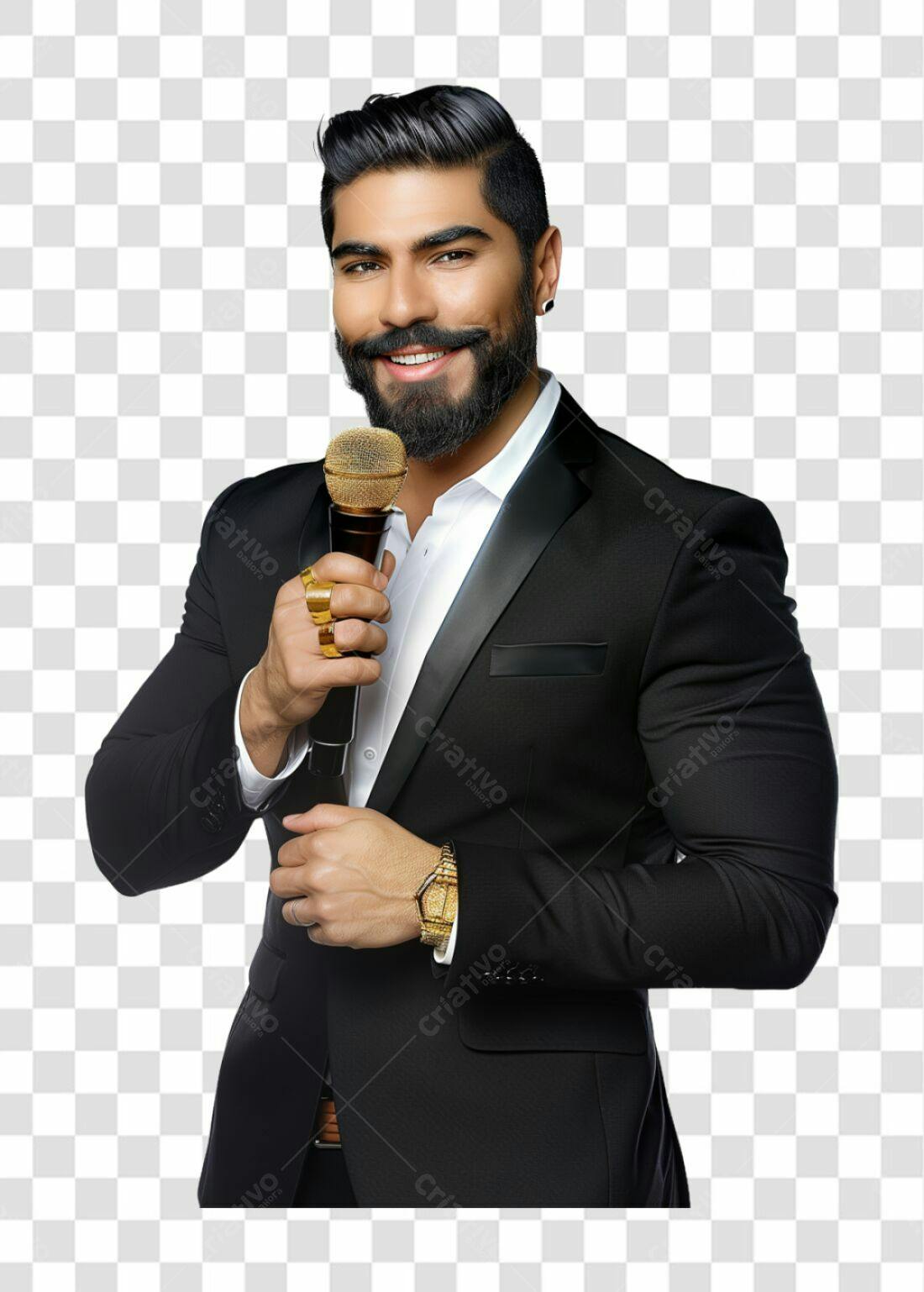 Icone Cantor com Microfone PNG com fundo transparente