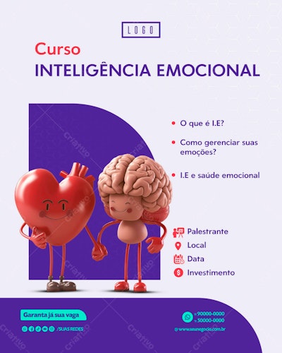 Flyer Curso Inteligência Emocional PSD Editável