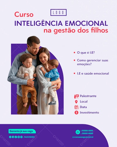 Flyer Curso Inteligência Emocional PSD Editável