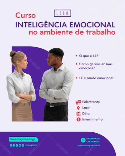 Flyer Curso Inteligência Emocional PSD Editável