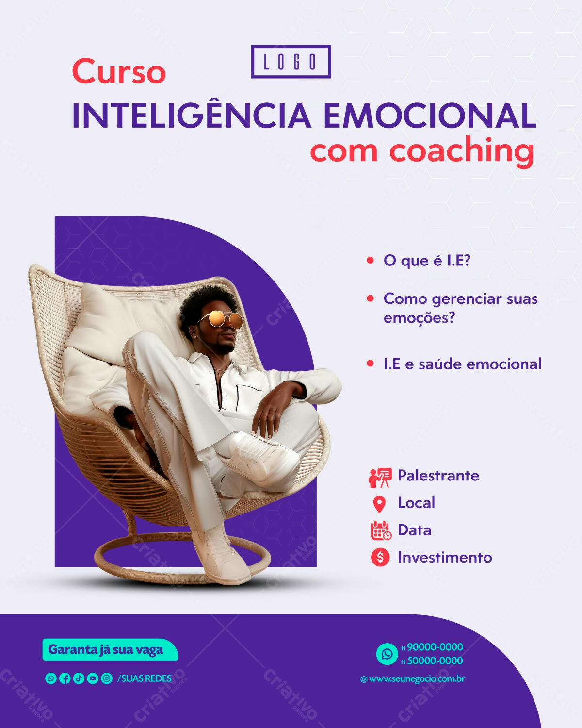 Flyer Curso Inteligência Emocional PSD Editável
