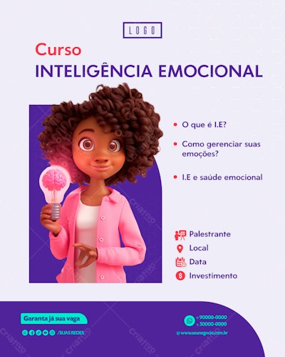 Flyer Curso Inteligência Emocional PSD Editável