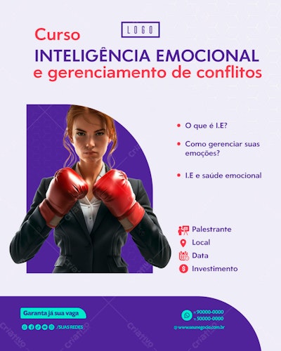 Flyer Curso Inteligência Emocional PSD Editável