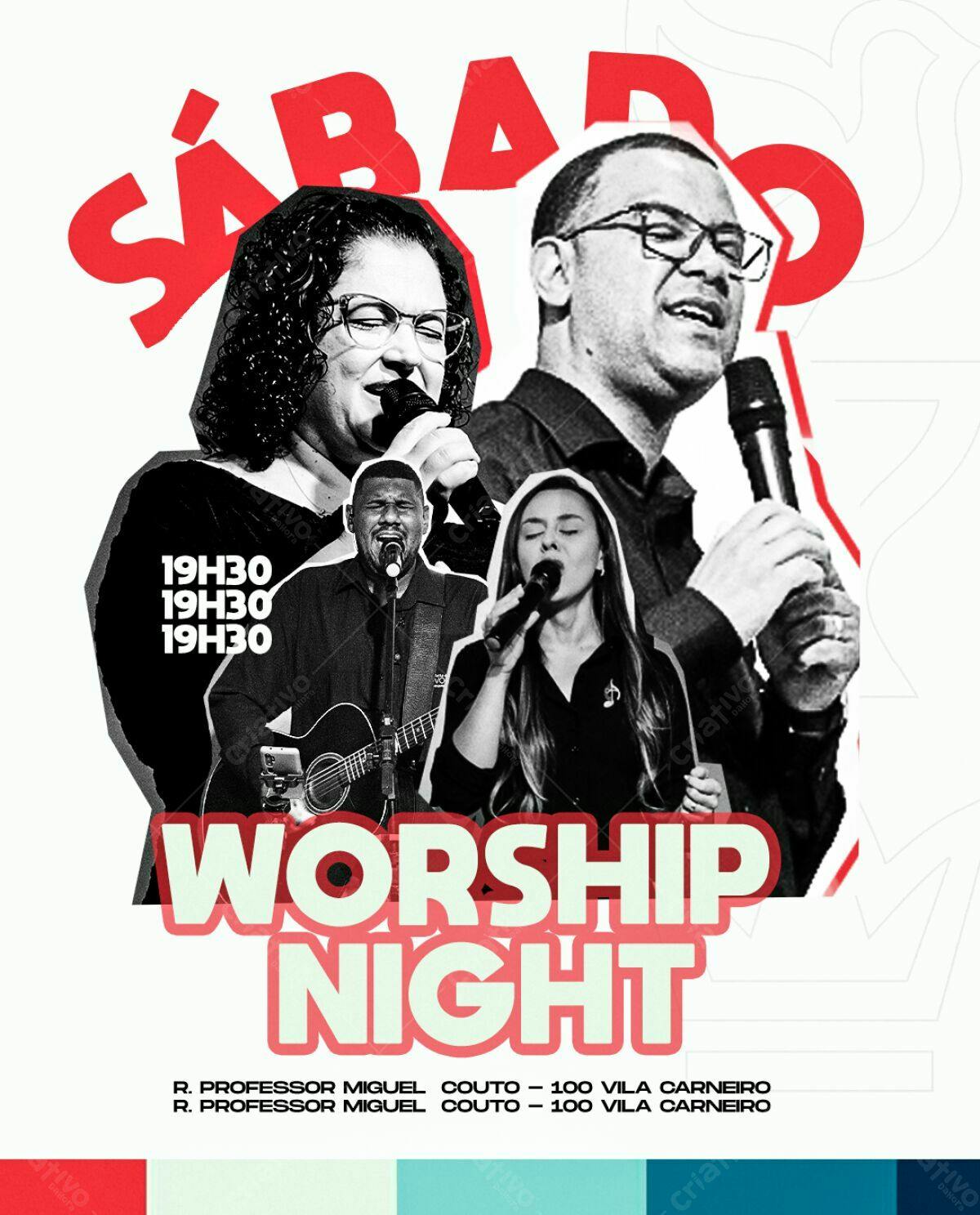 Flyer para Noite de Louvor PSD Editável