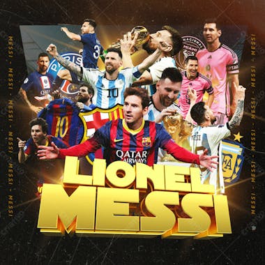 Flyer esportivo emblema 3d lionel messi