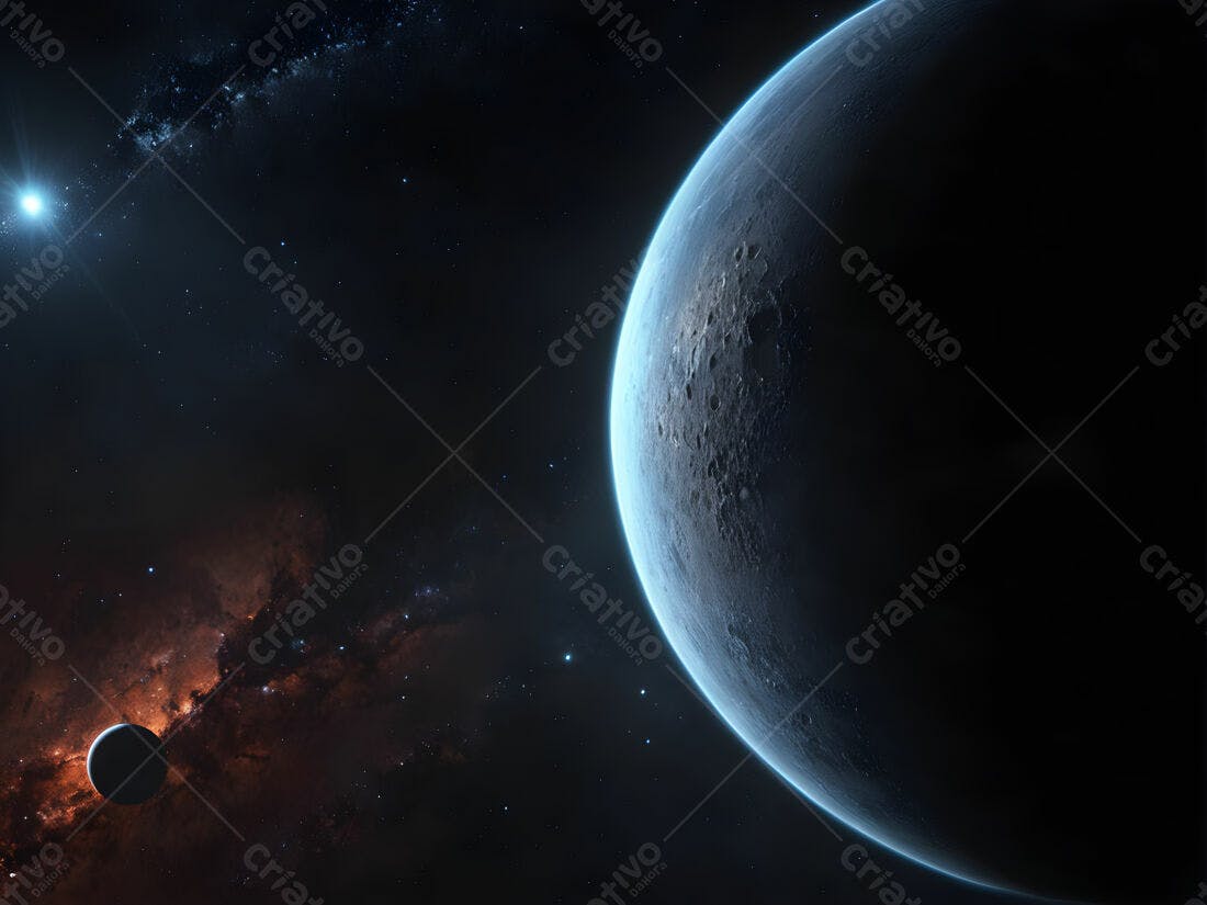 Planeta rochoso em espaço profundo