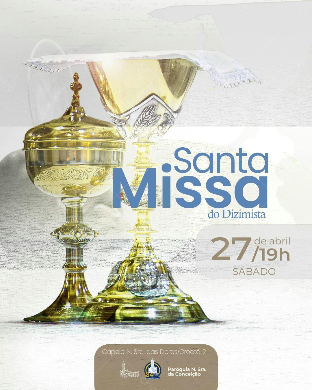 Flyer para Santa Missa do Dizimista PSD Editável