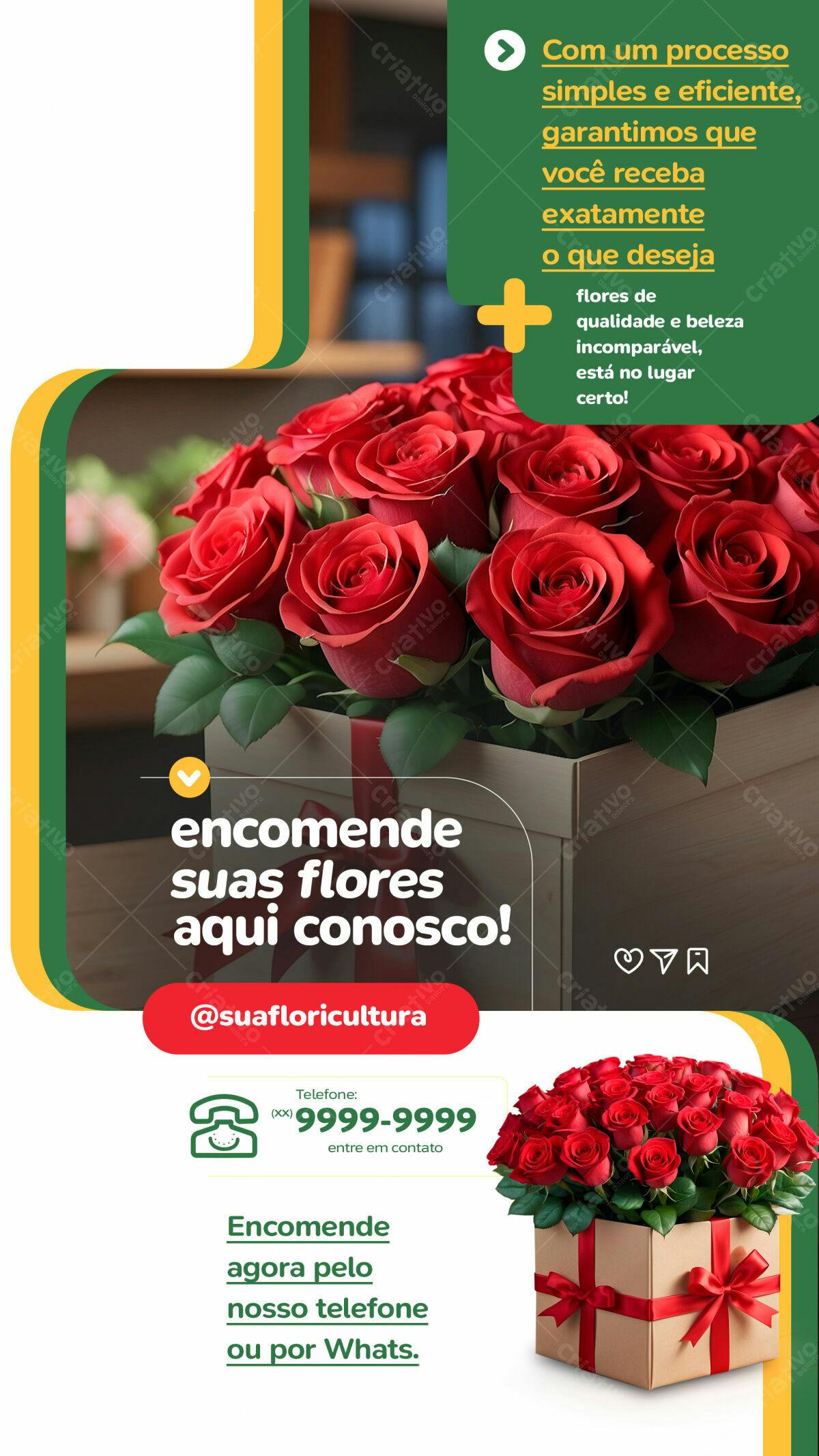 Flyer para Floricultura PSD Editável