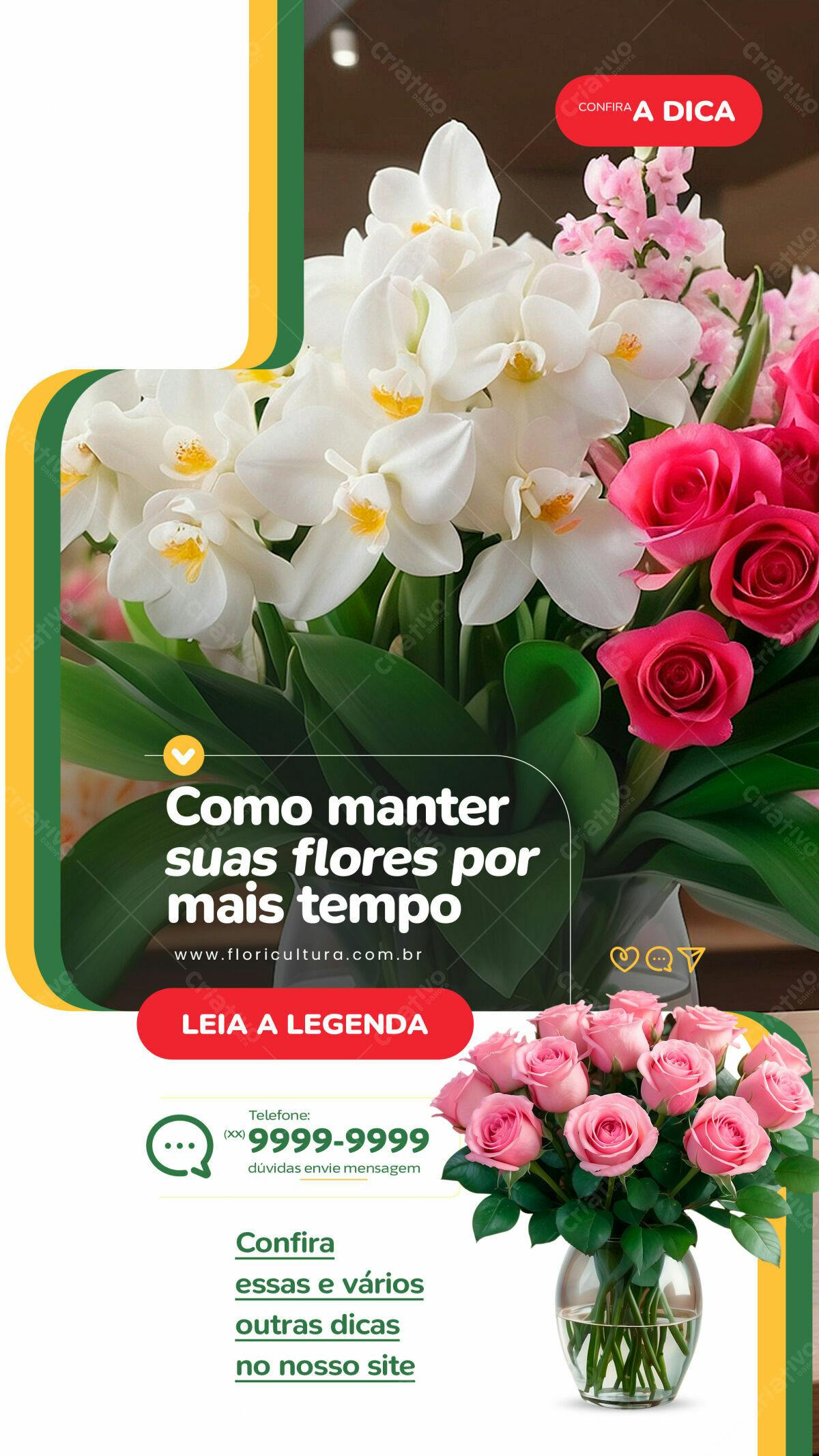 Flyer para Floricultura PSD Editável