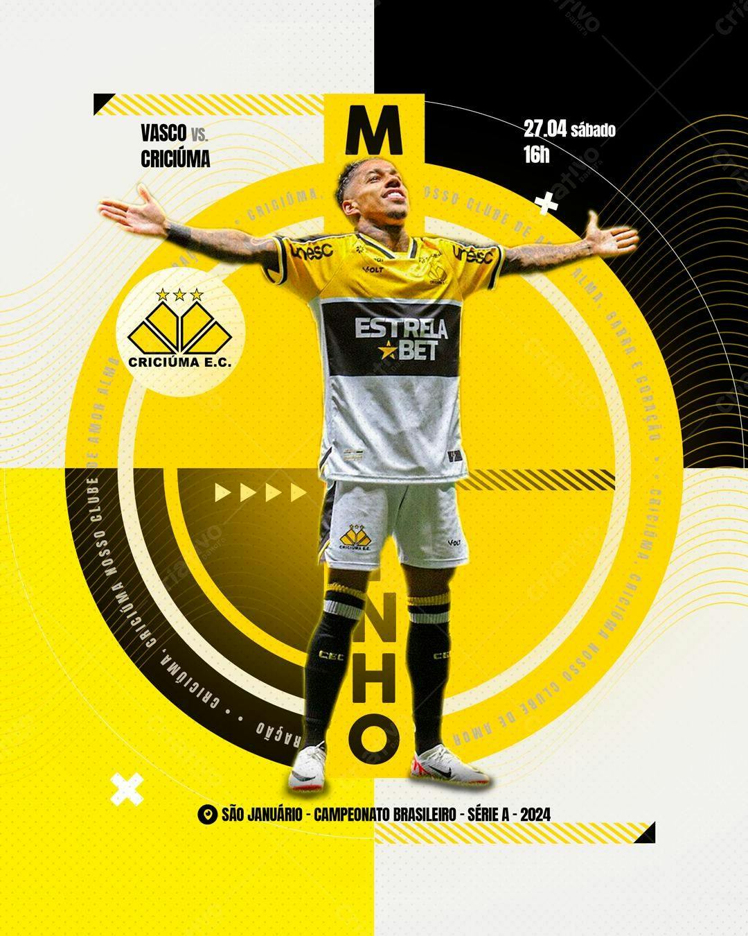 Flyer Jogo Vasco x Criciúma PSD Editável