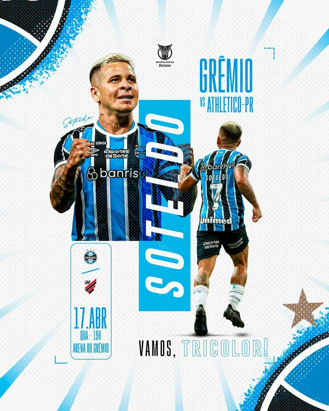 Flyer Grêmio x Athletico-PR PSD Editável