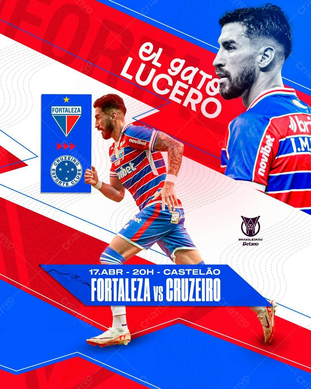 Flyer Fortaleza x Cruzeiro PSD Editável