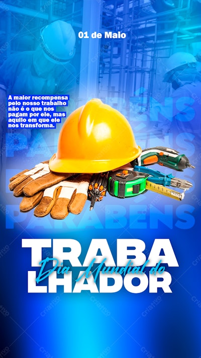 Flyer Dia do Trabalhador PSD Editável