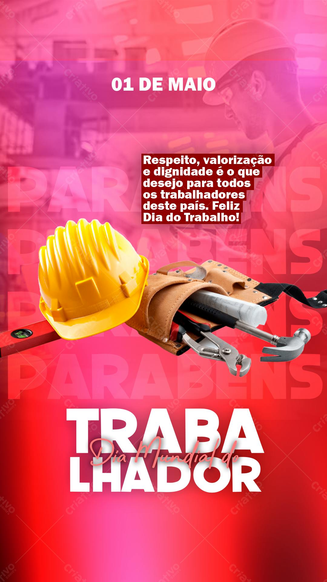 Flyer Dia do Trabalho PSD Editável