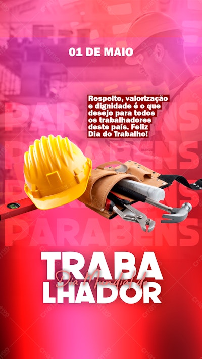 Flyer Dia do Trabalho PSD Editável