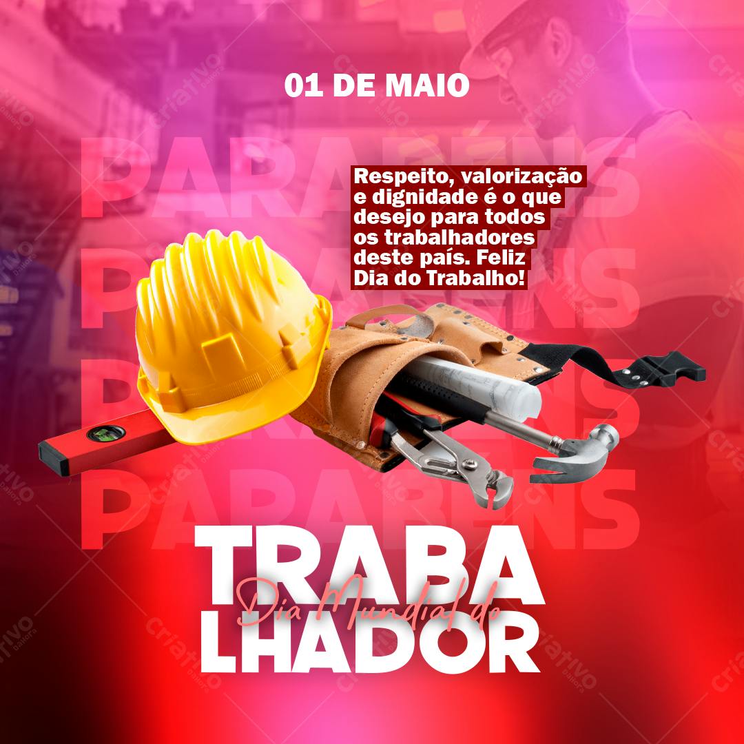 Flyer Dia do Trabalho PSD Editável