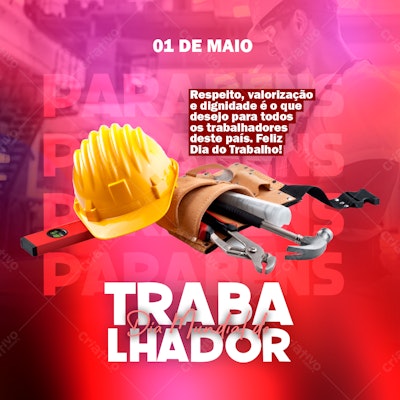 Flyer Dia do Trabalho PSD Editável