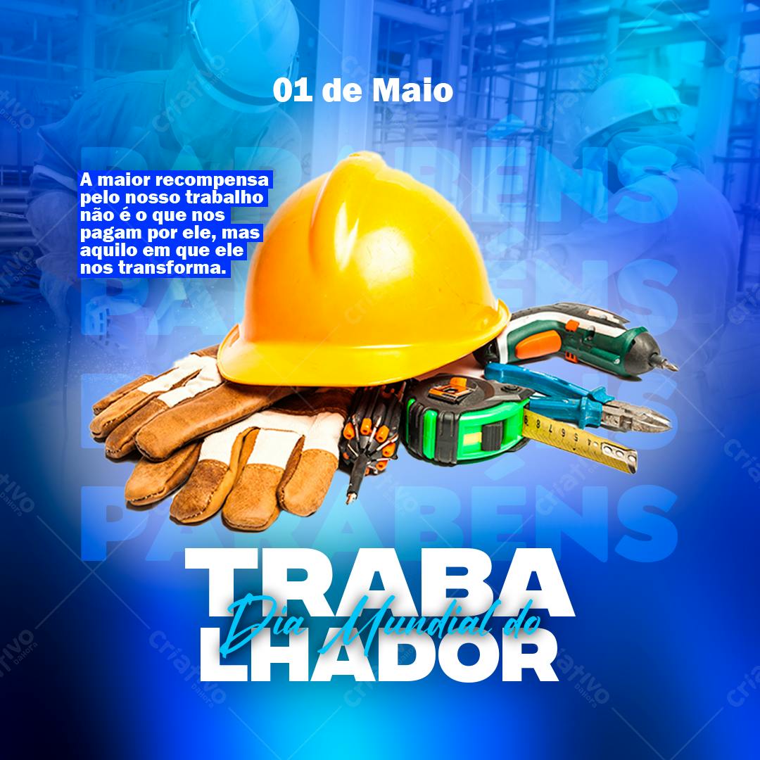Flyer Dia do Trabalhador PSD Editável