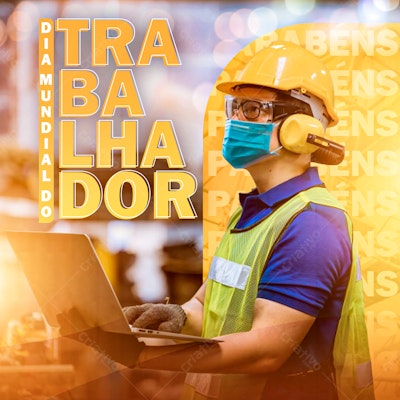 Postagem Dia do Trabalhador PSD Editável