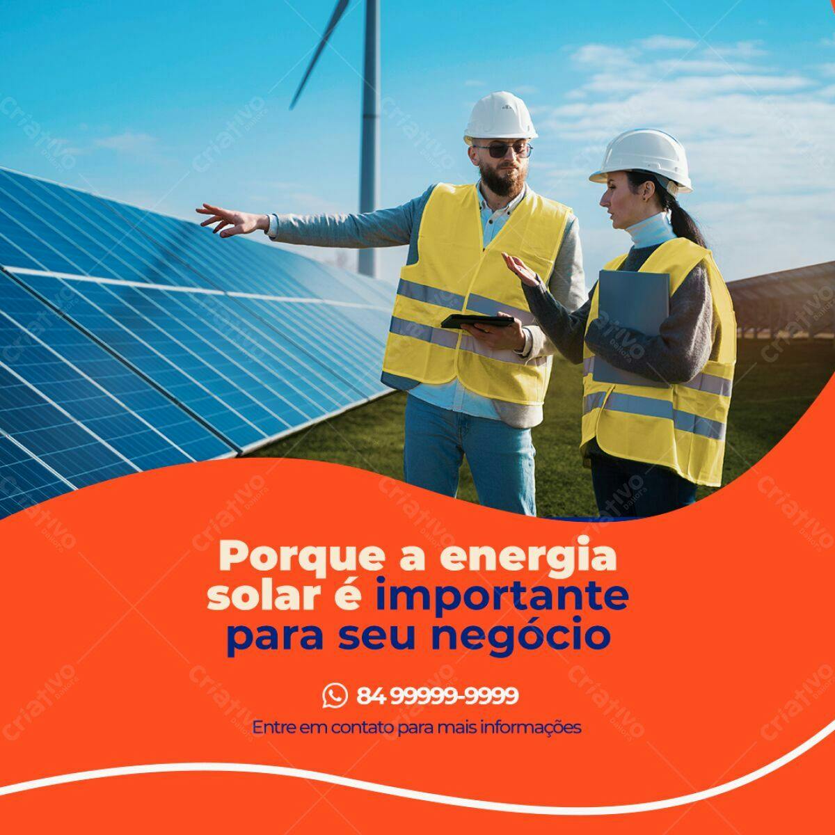 Post para Energia Solar PSD Editável