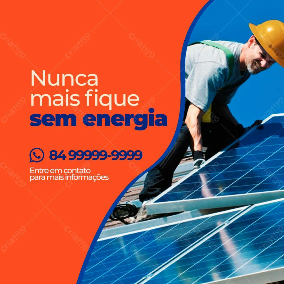 Postagem Redes Sociais Energia Solar PSD Editável