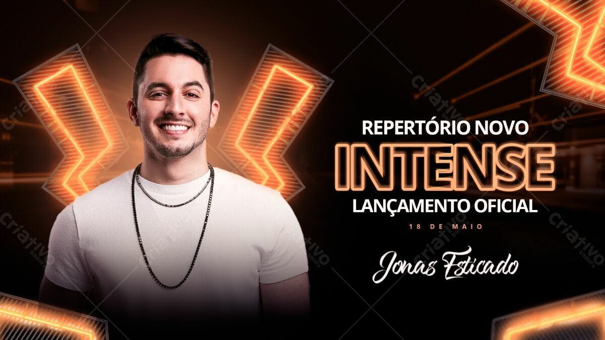 Flyer Lançamento Musical Jonas Esticado PSD Editável