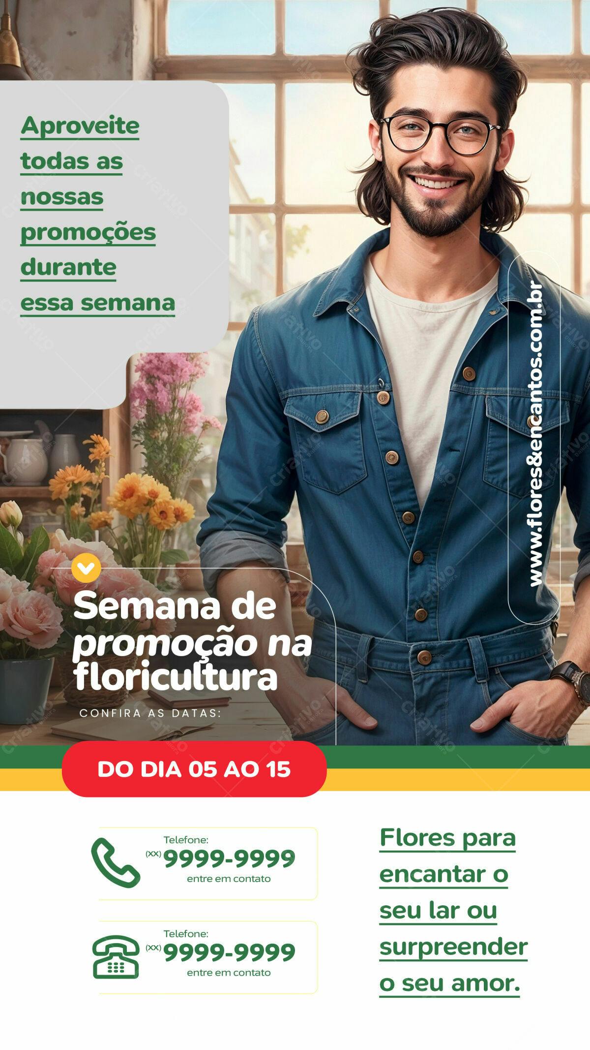 Flyer Semana de Promoção Floricultura PSD Editável