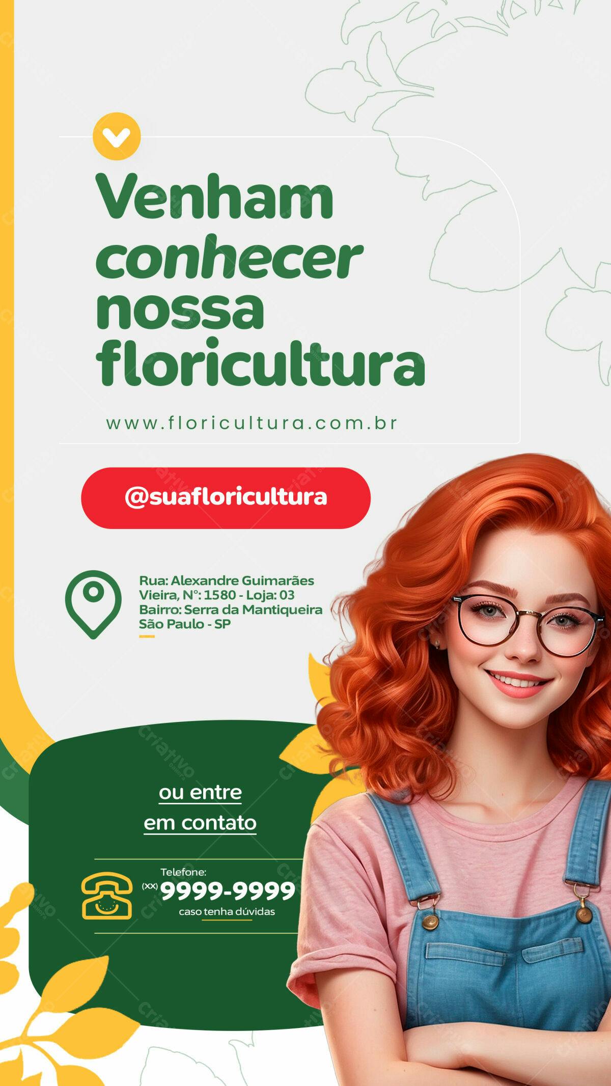 Flyer para Floricultura PSD Editável