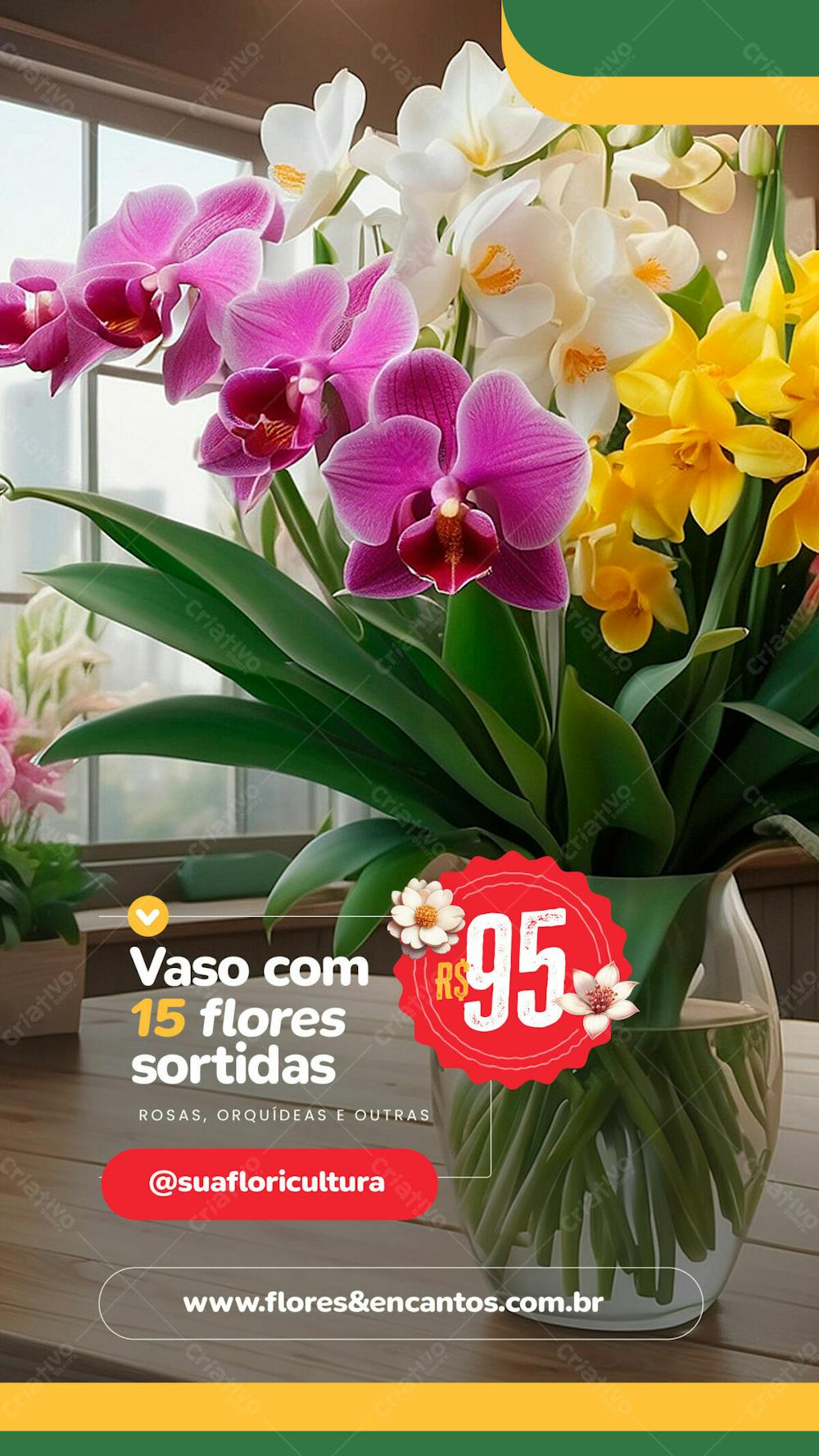 Stories Arte Vaso Com Flores Sortidas Floricultura