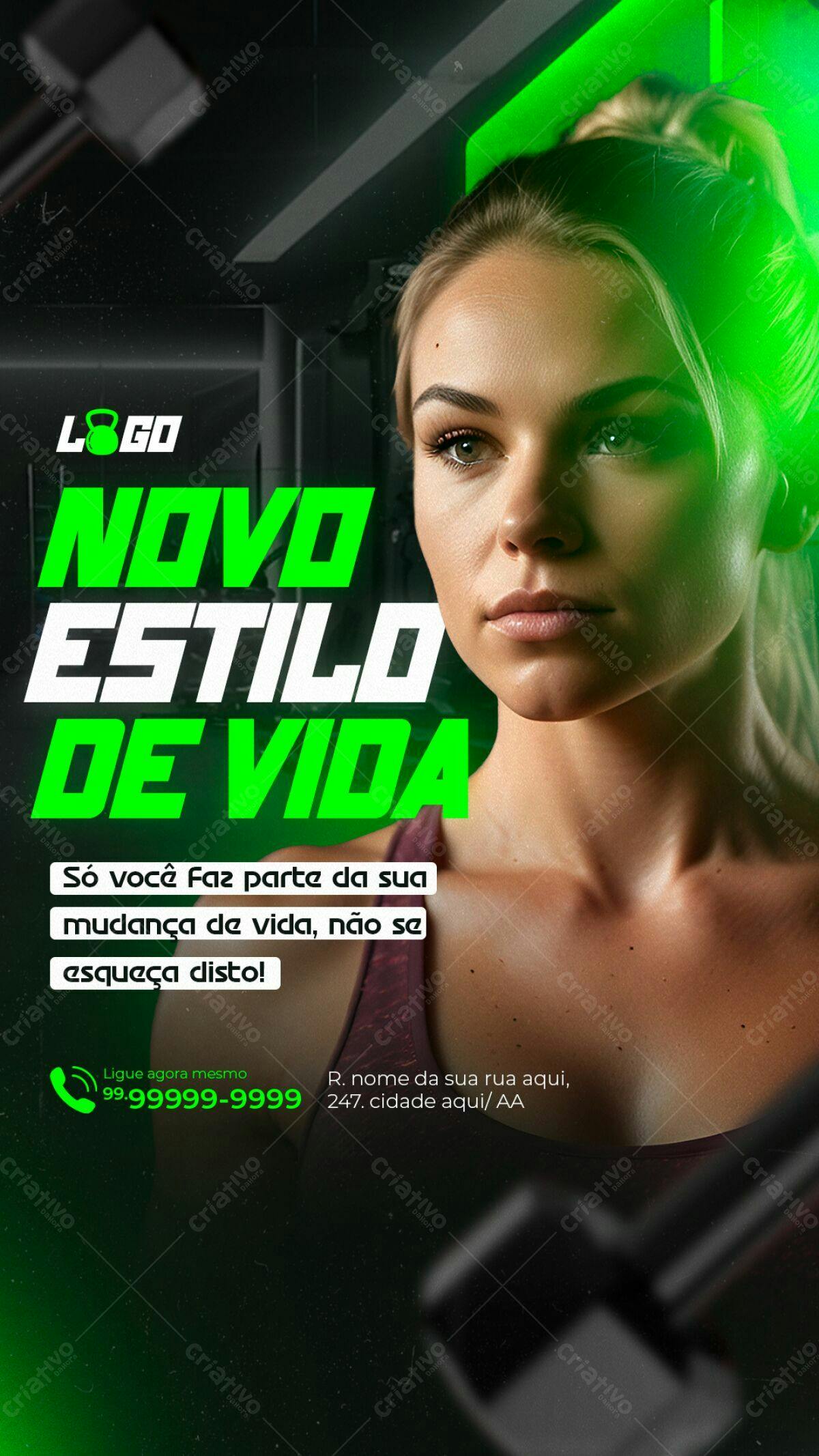 Flyer Academia PSD Editável - Novo Estilo de Vida