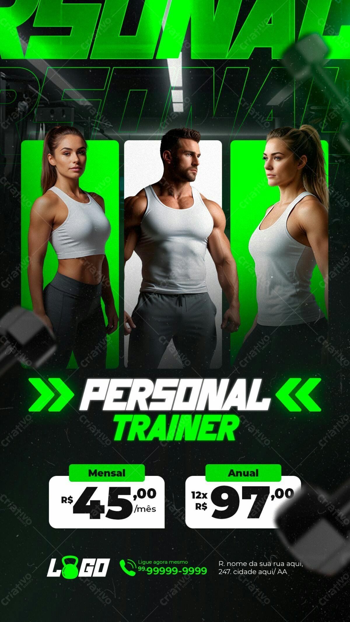 Flyer para Personal Trainer PSD Editável