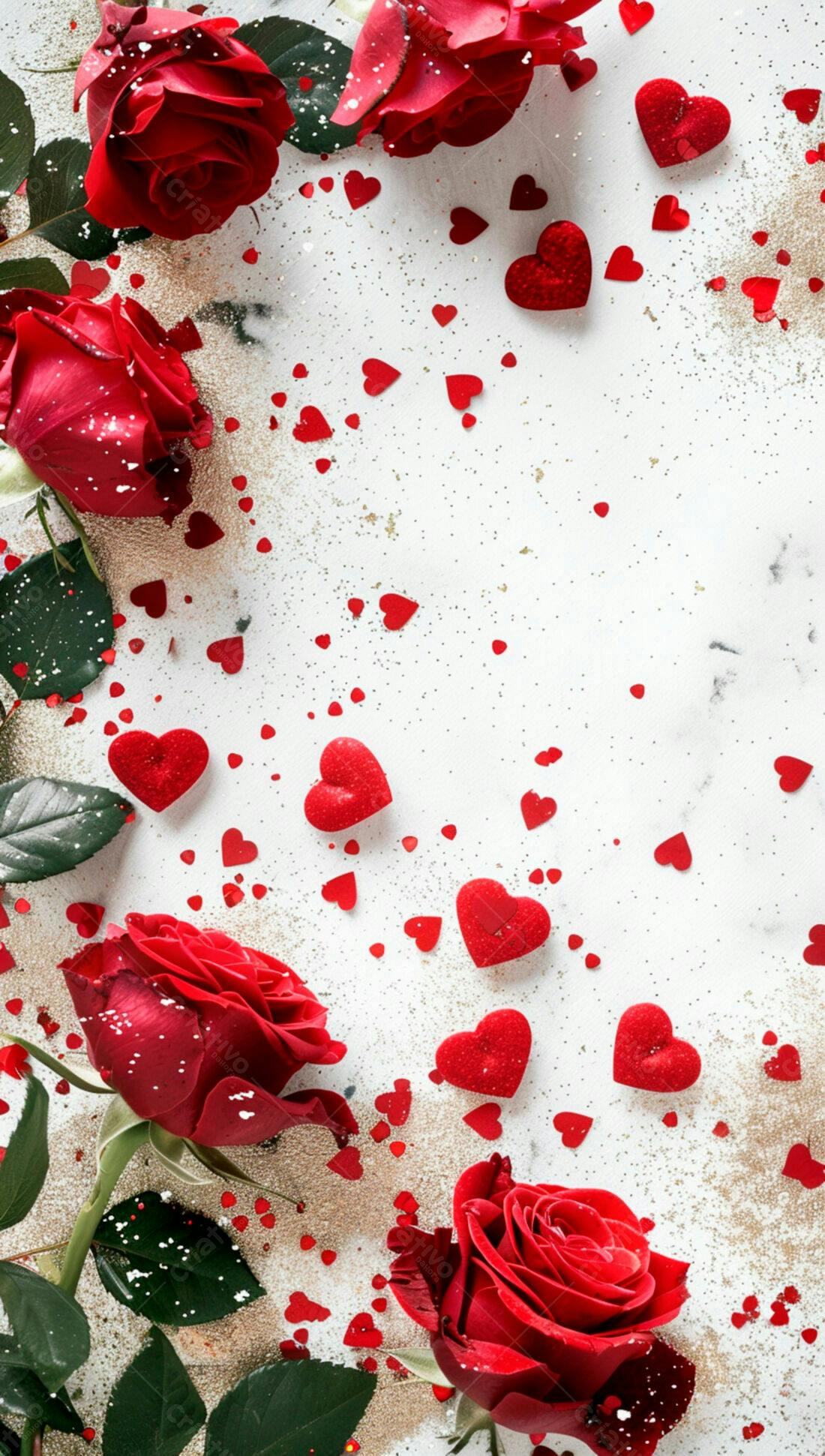 Rosas vermelhas corações Dia dos Namorados