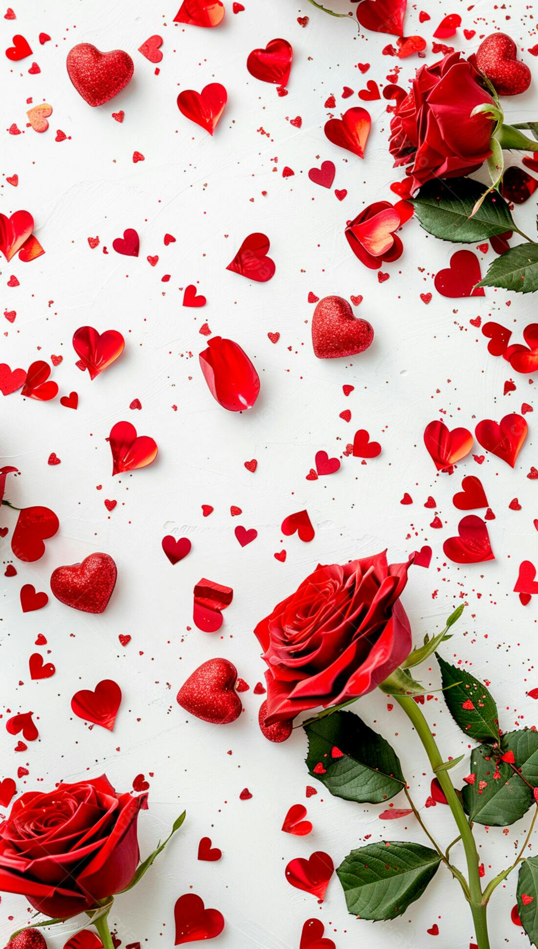 Rosas vermelhas corações Dia dos Namorados