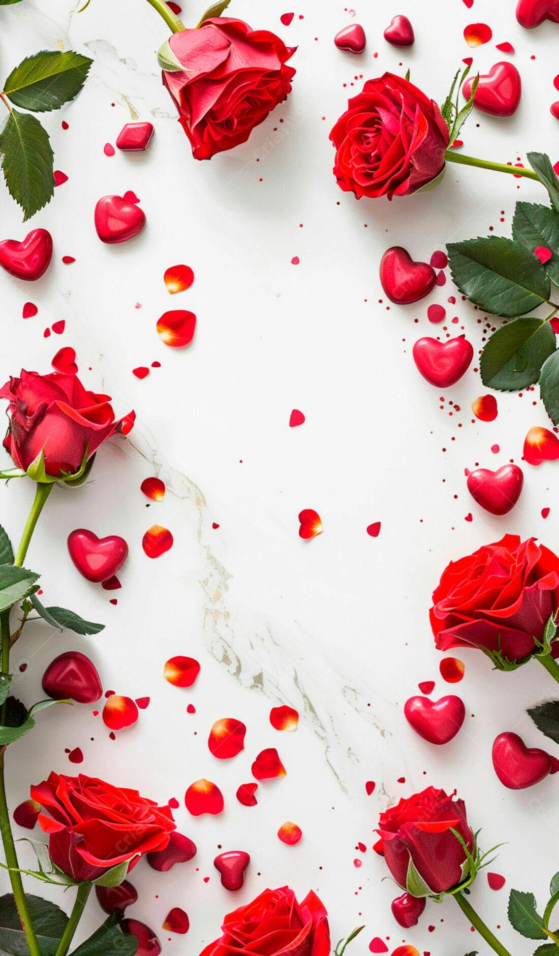 Rosas vermelhas corações Dia dos Namorados
